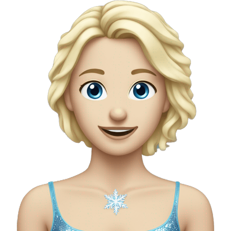 Blue eyed blonde ice skater emoji