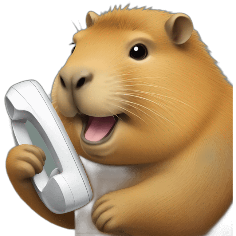 capybara with telephone emoji