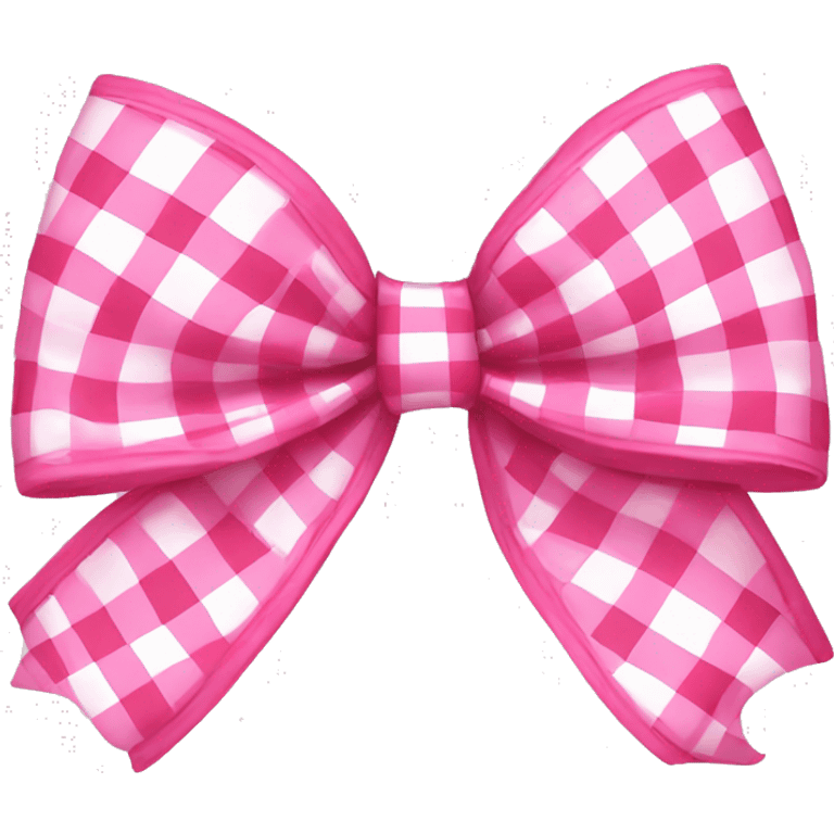 Pink gingham bow emoji