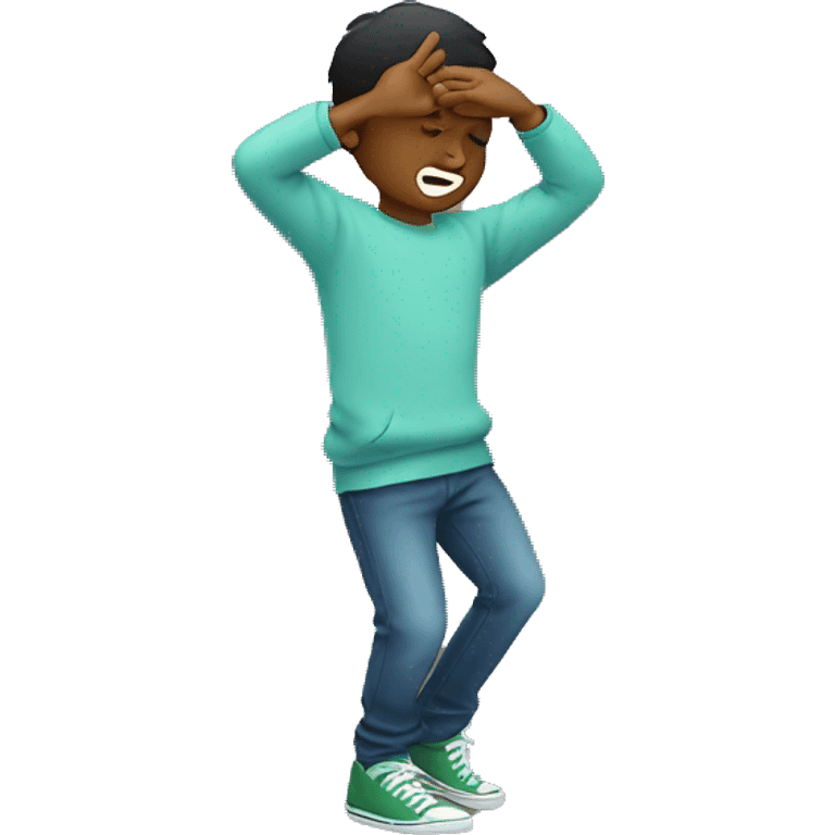 boy doing the dab emoji