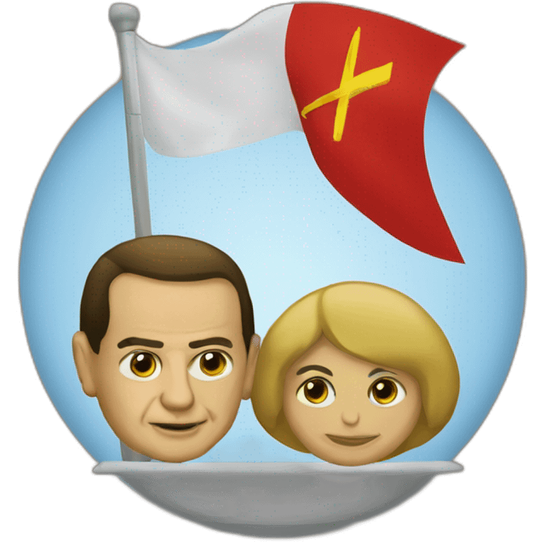 berlusconi with a communist flag emoji