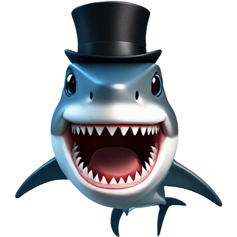 shark with tophat emoji