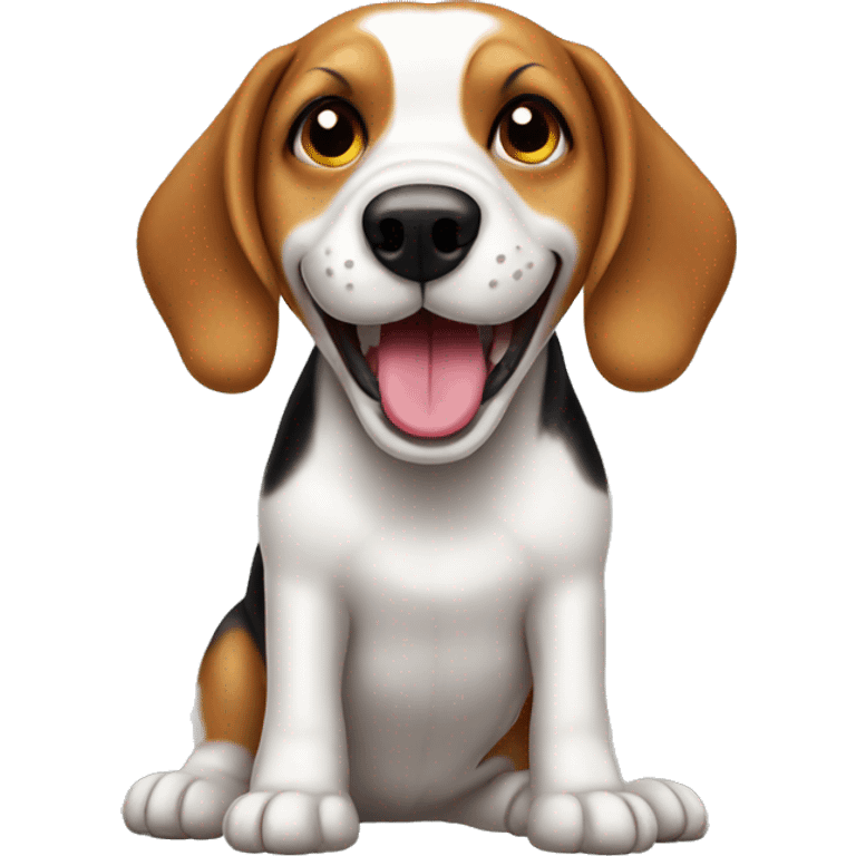 beagle dog happy side tongue emoji