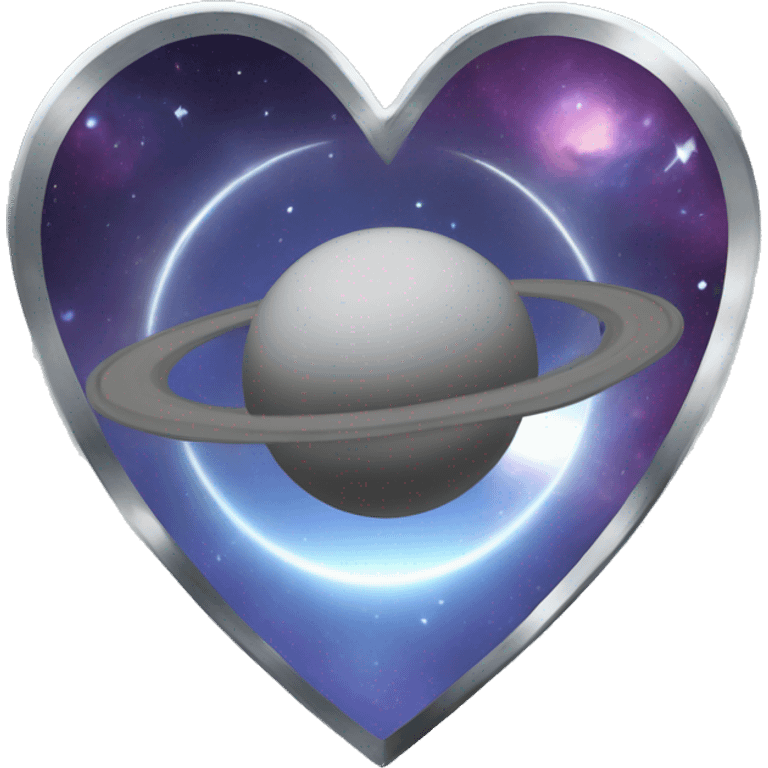 platinum heart shape saturn emoji