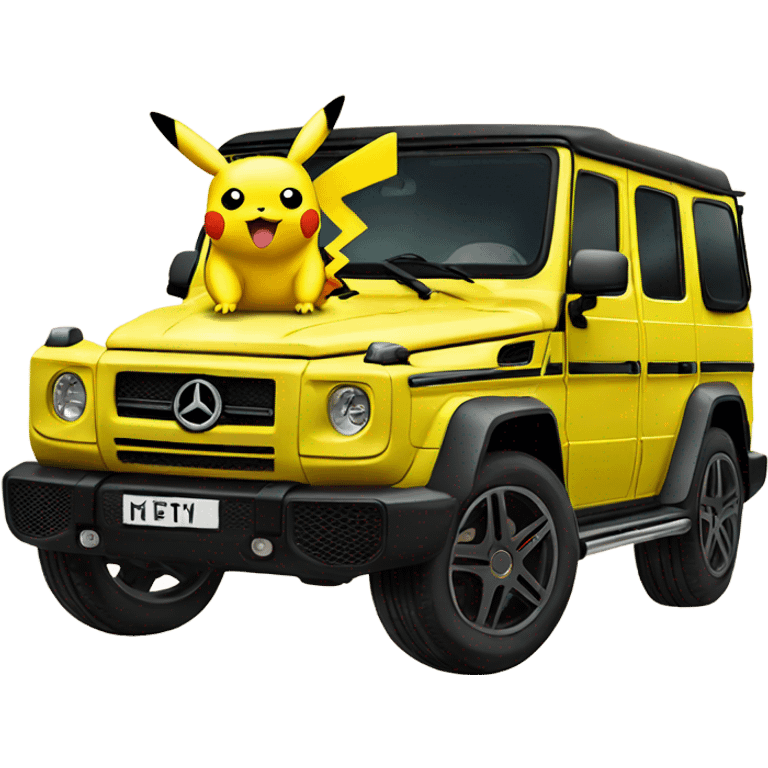 Pikachu on a g wagon emoji