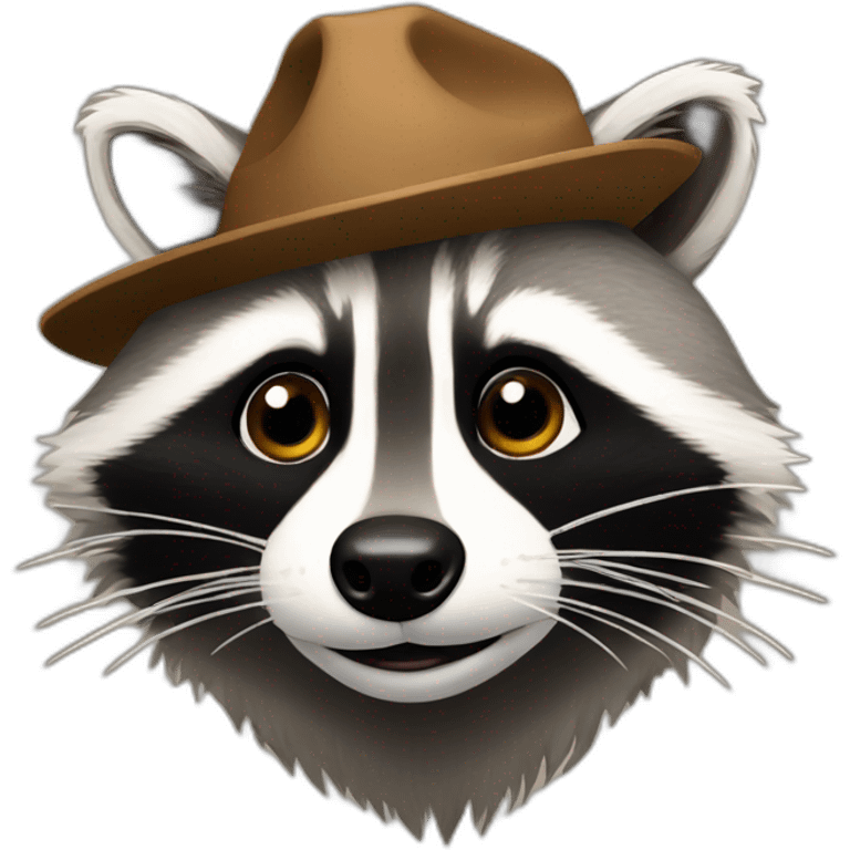 Raccoon with hat emoji