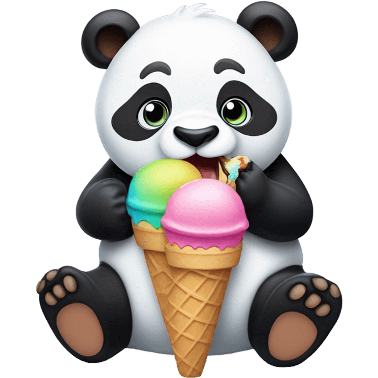 Panda eating ice cream emoji