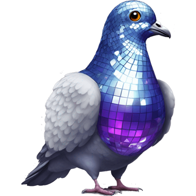 Disco ball pigeon emoji