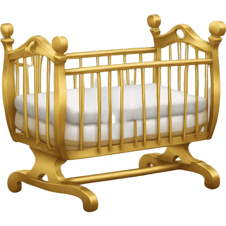 Gold baby crib emoji