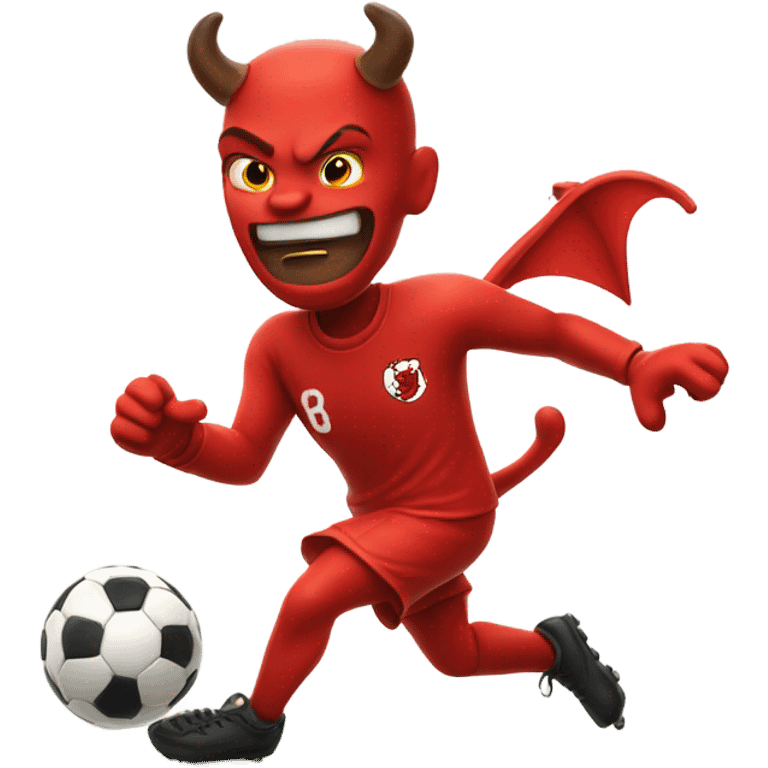 Red Devil scoring a goal emoji