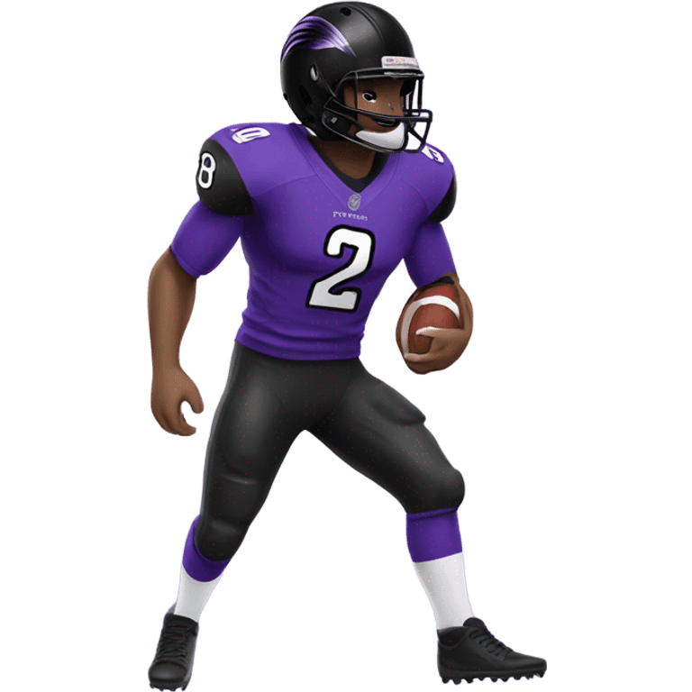 Football player with a raven logo black and purple  emoji