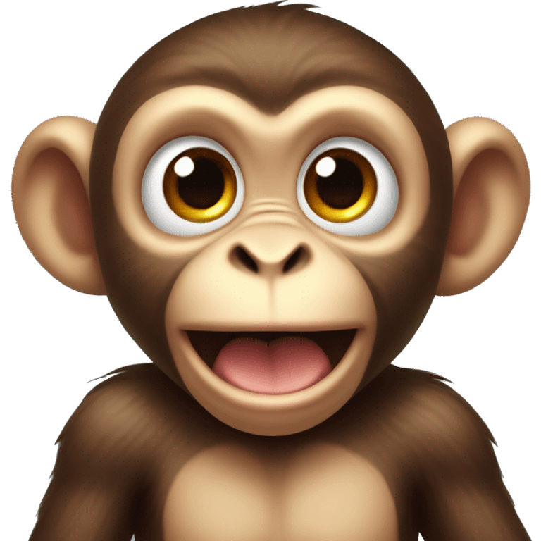 cute baby monkey with shock face emoji