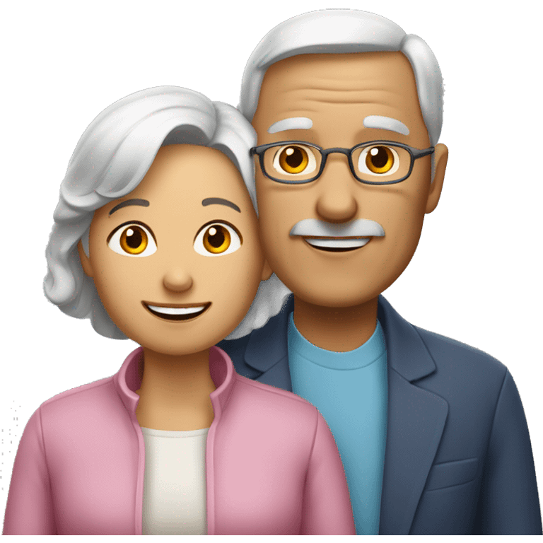 Family of 2 elder people emoji