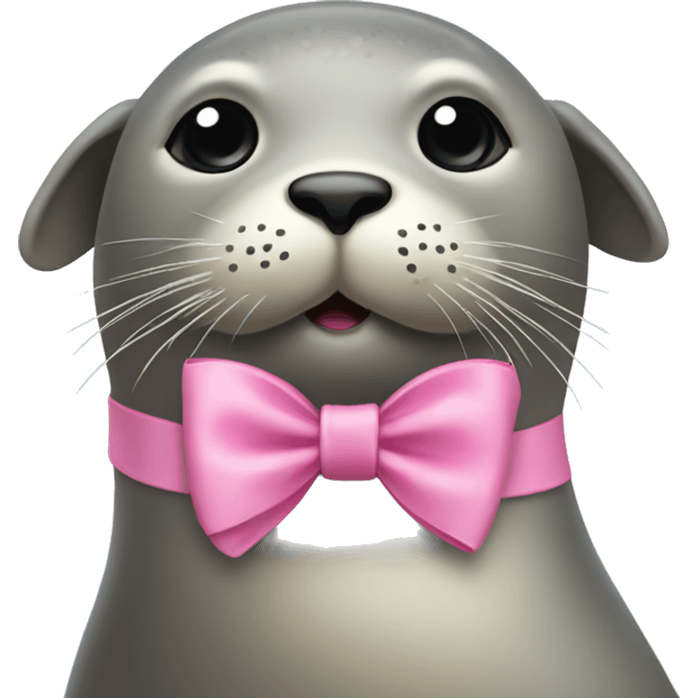 Seal with pink bow around its neck emoji