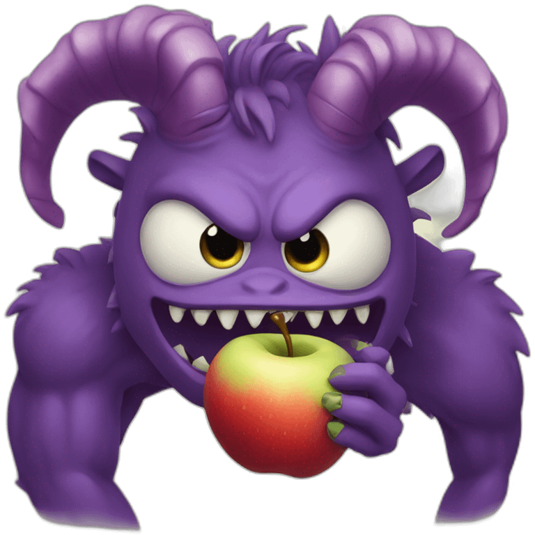 monster eating apple emoji