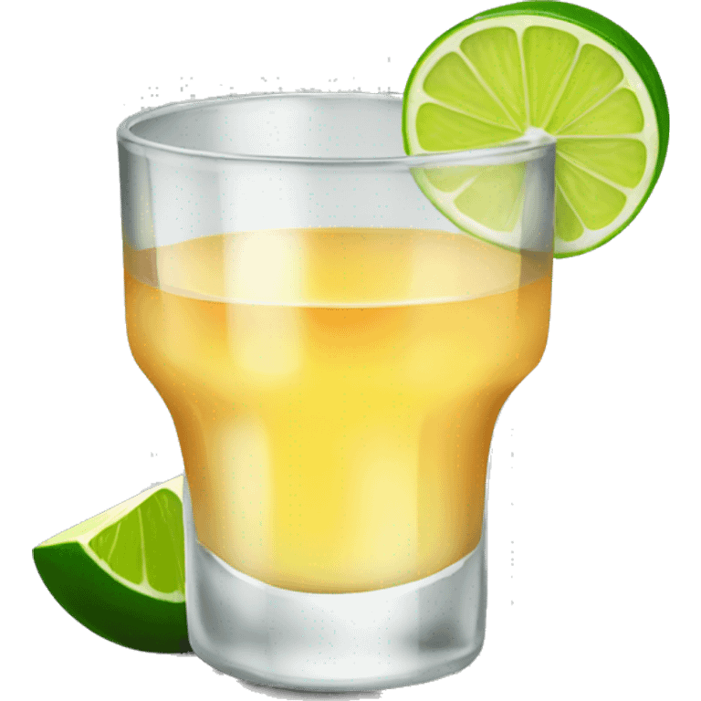 Tequila shot with lime and salt emoji