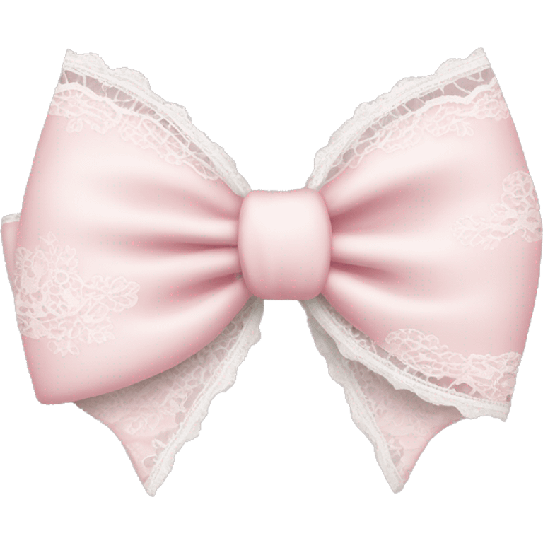 light pink bow with white lace emoji