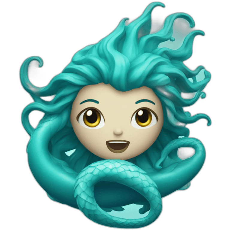 siren (evil mythical creature) with ocean blue background emoji