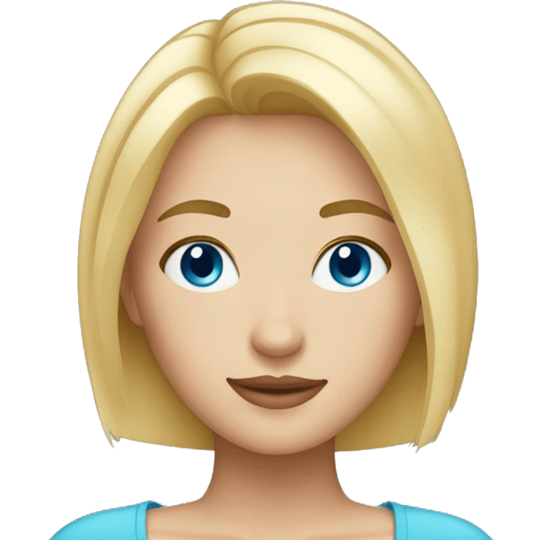 Cute woman with straight short blonde hair and blue eyes emoji