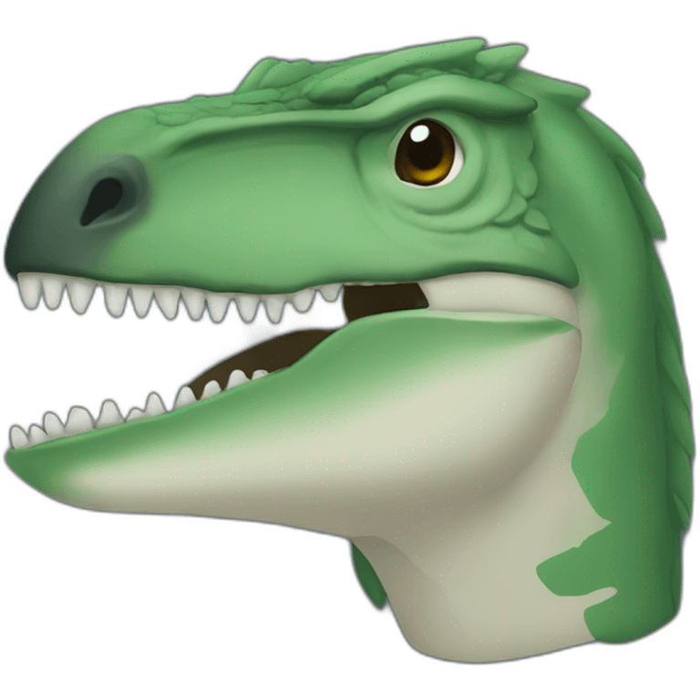 dark green raptor head sleep emoji