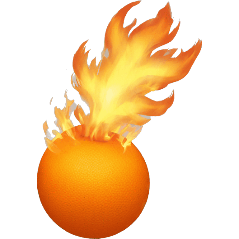 orange ball completely on fire flying through the air emoji