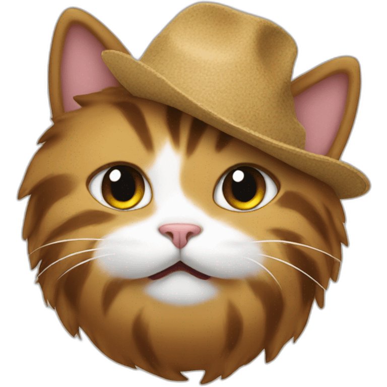 a cat wearing a poo as a hat emoji