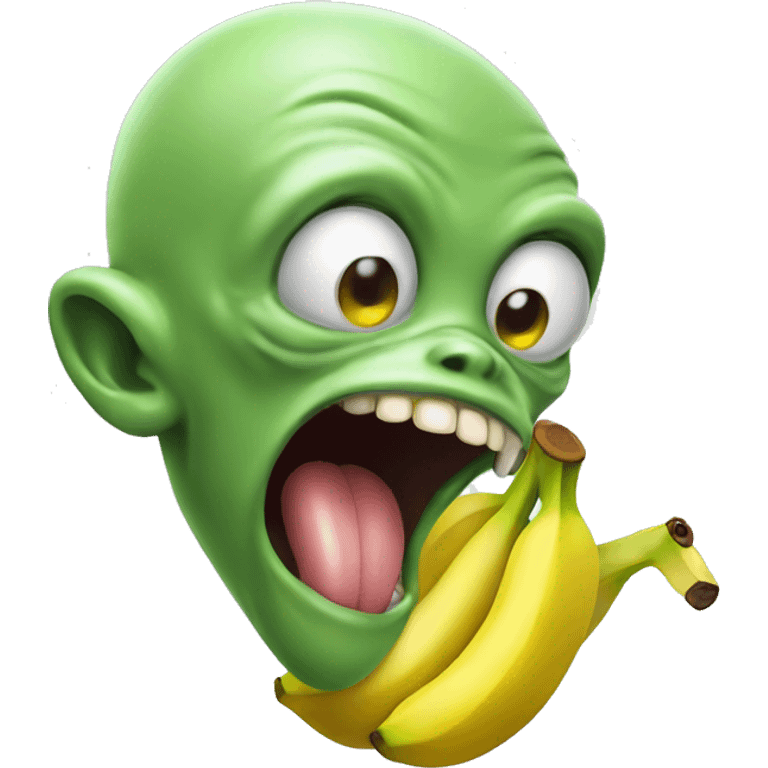 Alien licking banana emoji