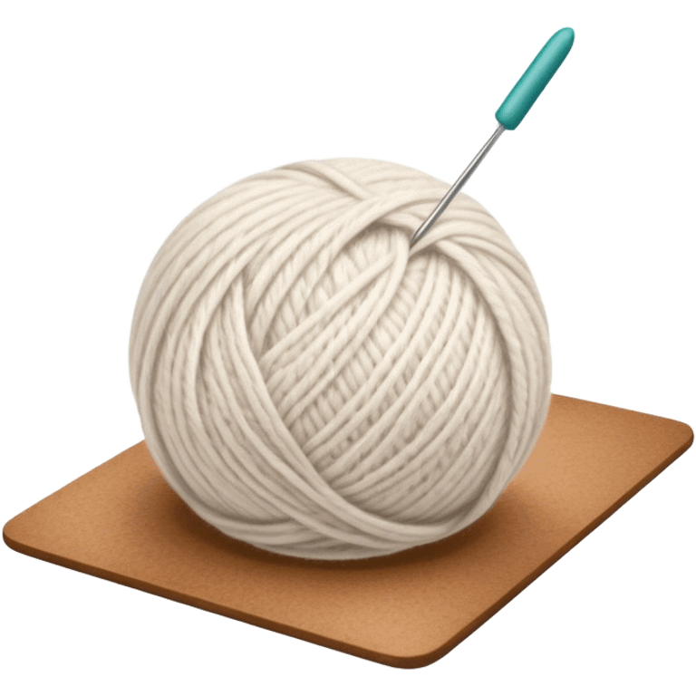 Felt crafting icon, wool fibers being felted, textured wool ball, needle and felting mat, minimalistic style, clean lines, transparent background. emoji