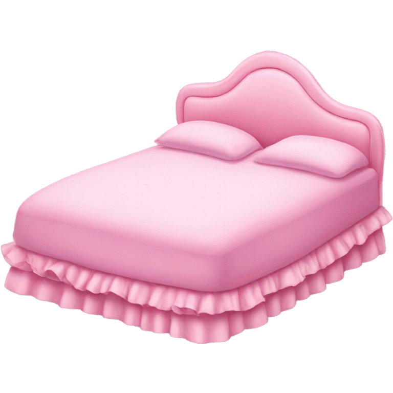 Pink princess ruffled bed  emoji