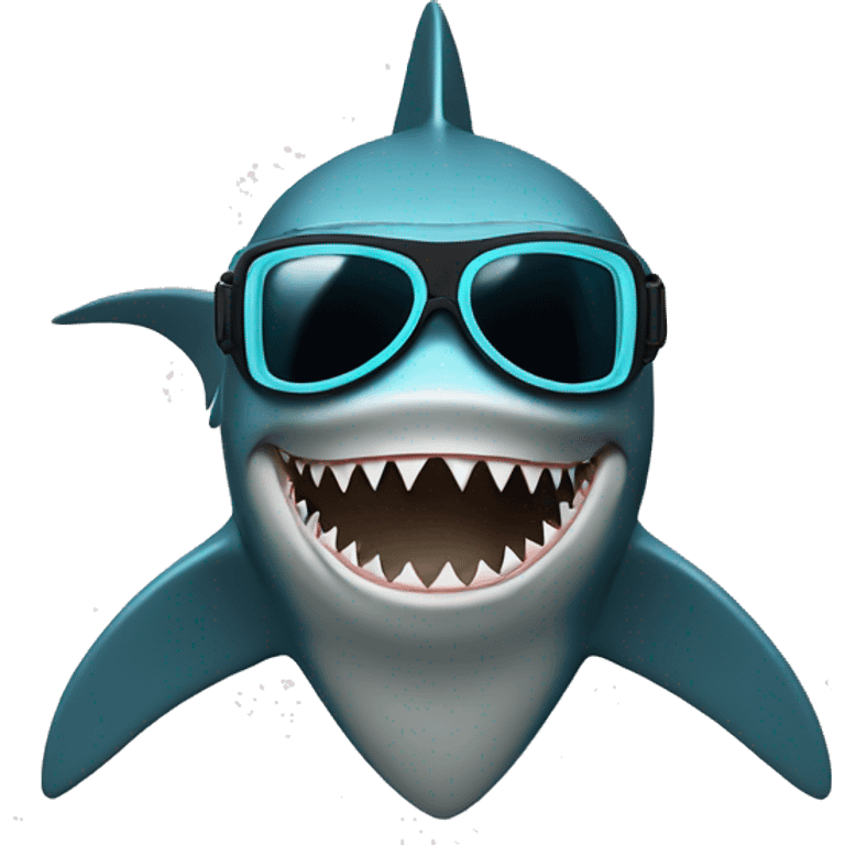 Shark in a scuba mask emoji