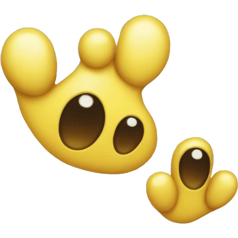 The yellow paws of the monster emoji