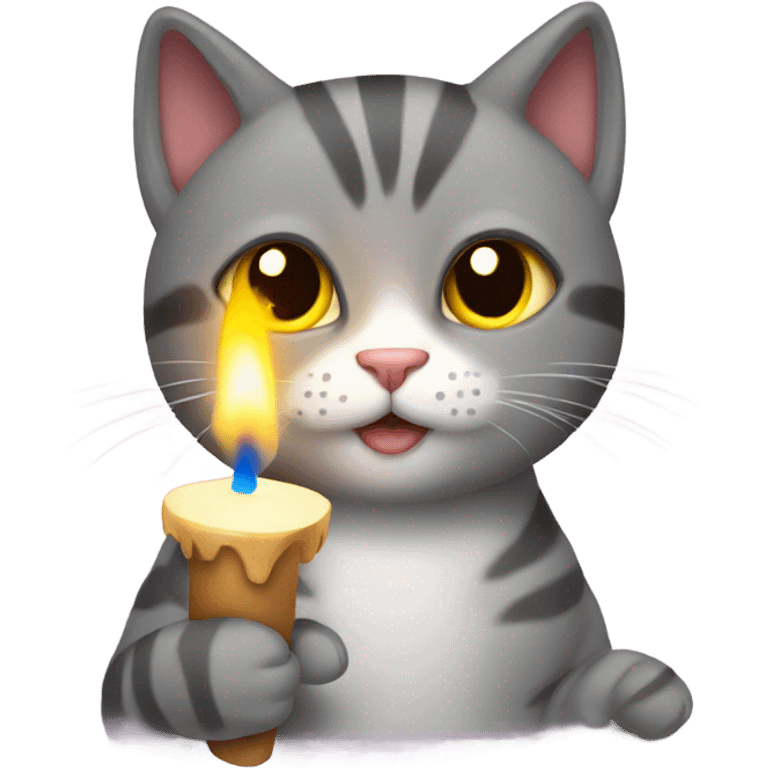 Cat holding a candle  emoji