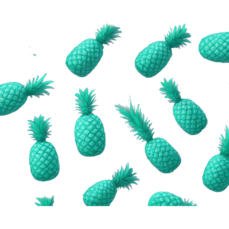 teal pineapple on top of a purple seal emoji