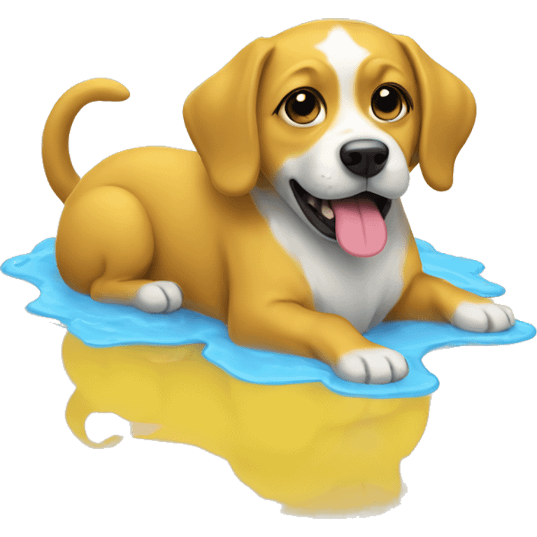 dog yellow puddle emoji