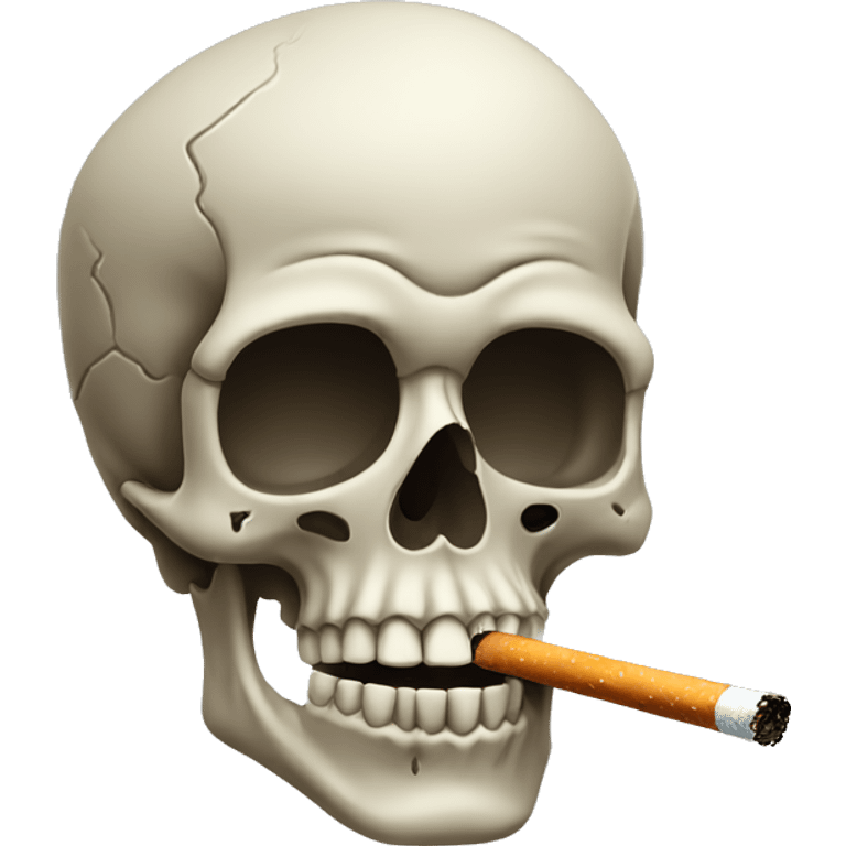 skull smoking cigarette emoji