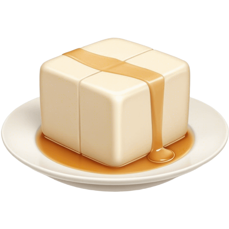 Cinematic Realistic Silken Tofu Dish Emoji, depicted as soft, smooth tofu in a delicate sauce rendered with lifelike detail and gentle, natural lighting. emoji