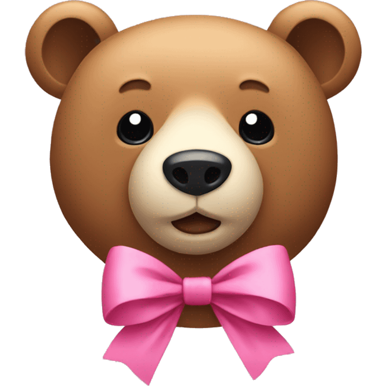 Bear with pink bow emoji