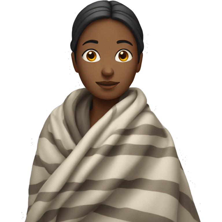 Woman with blanket wrapped around  emoji