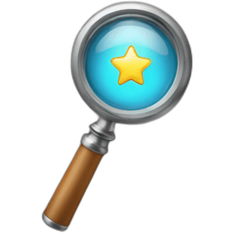 Magnifying glass with a star emoji