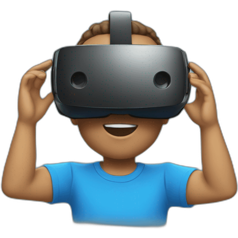 Vr player whit blue t-shirt emoji