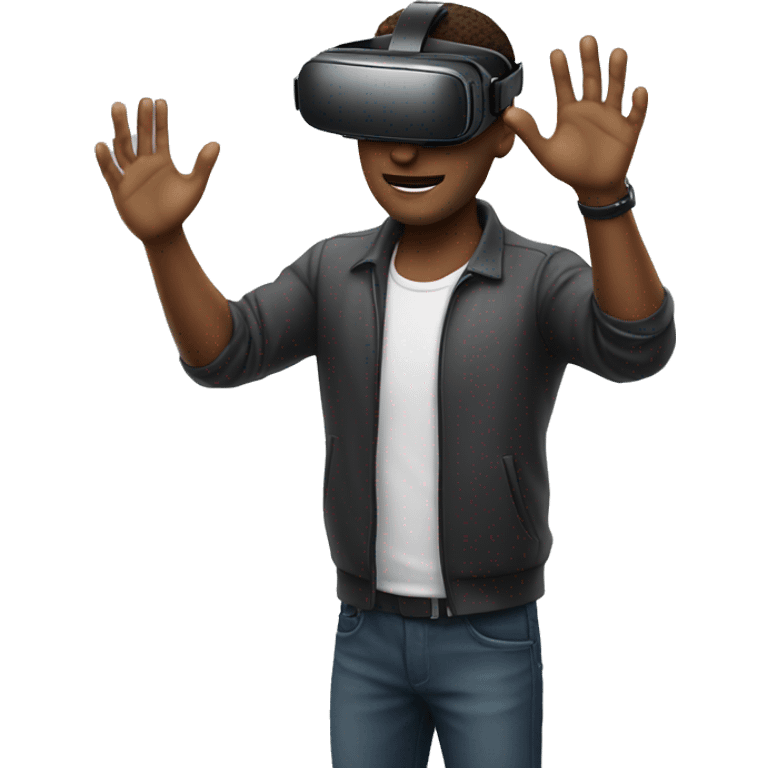 men holding virtual reality hand controller  emoji