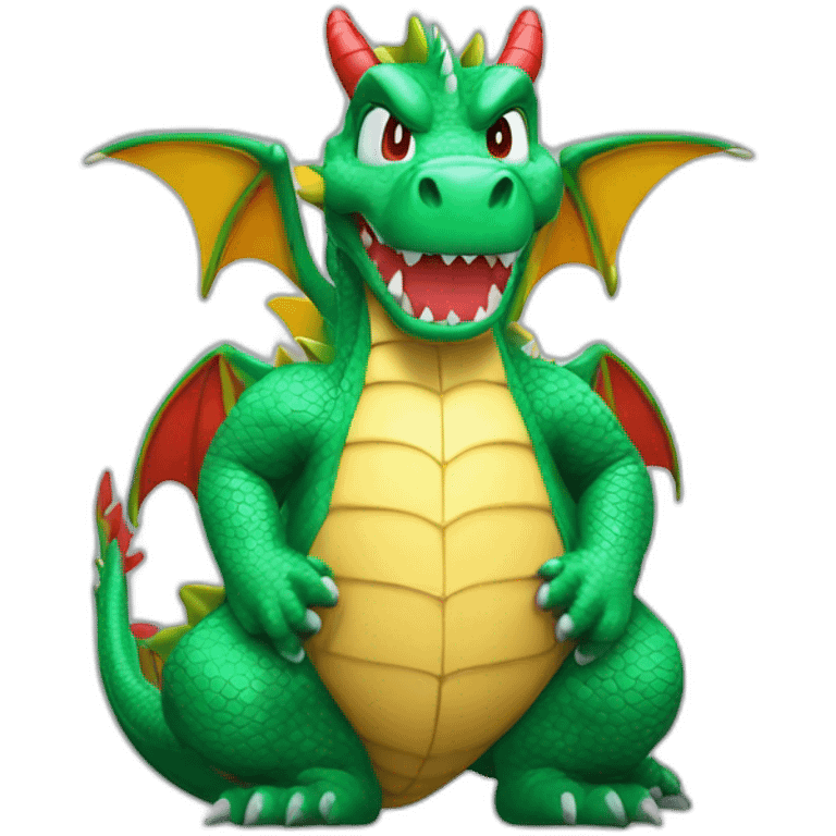 Un dragon qui mange Mario  emoji