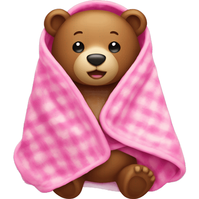 bear wrapped in pink blanket emoji