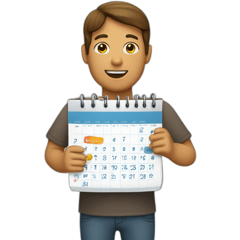 person holding a calendar emoji