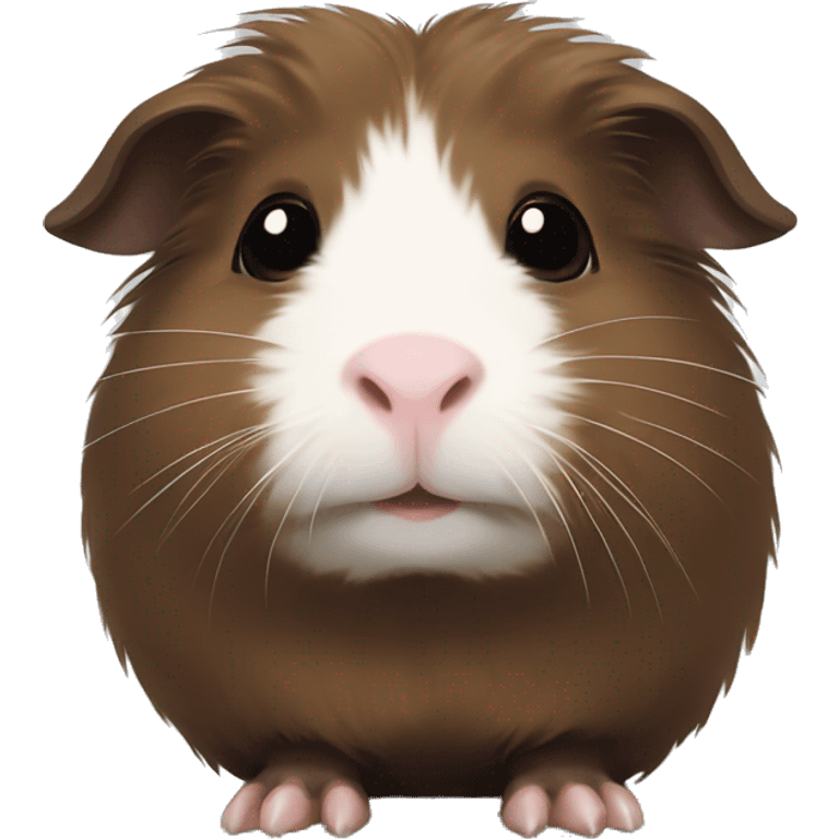 cute dark brown Guinea pig with thin white line fur between eyes emoji