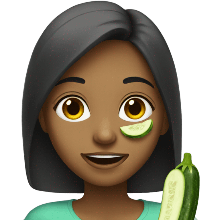 girl eating cucumber  emoji