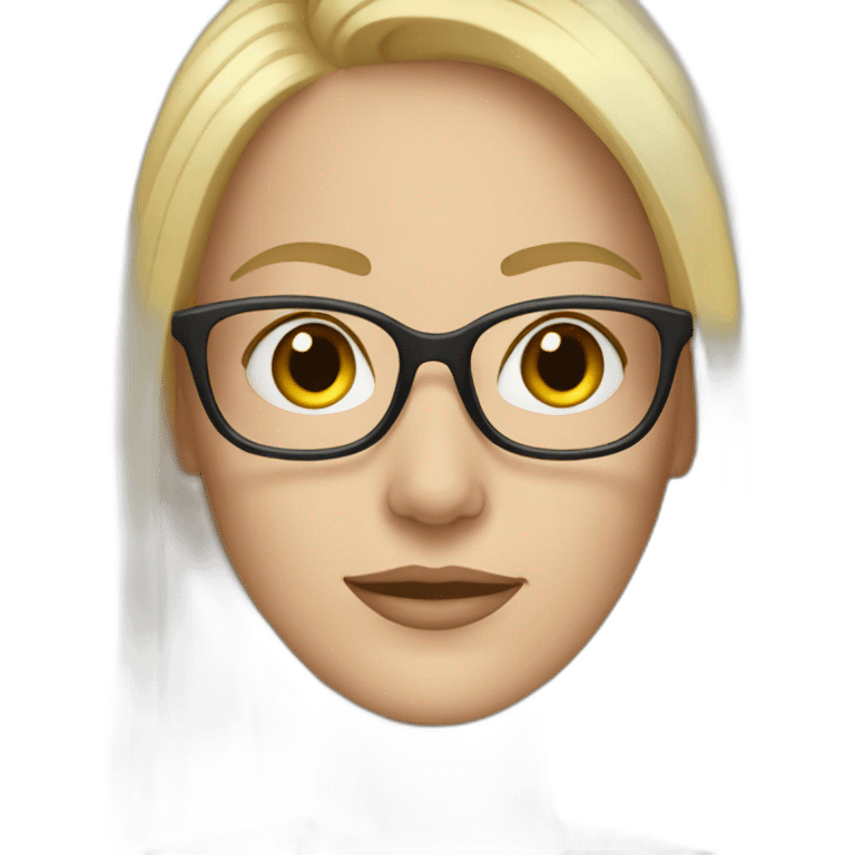 white women with blonde hair and glasses emoji