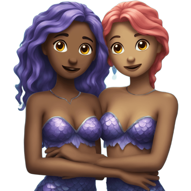 two mermaids in love emoji