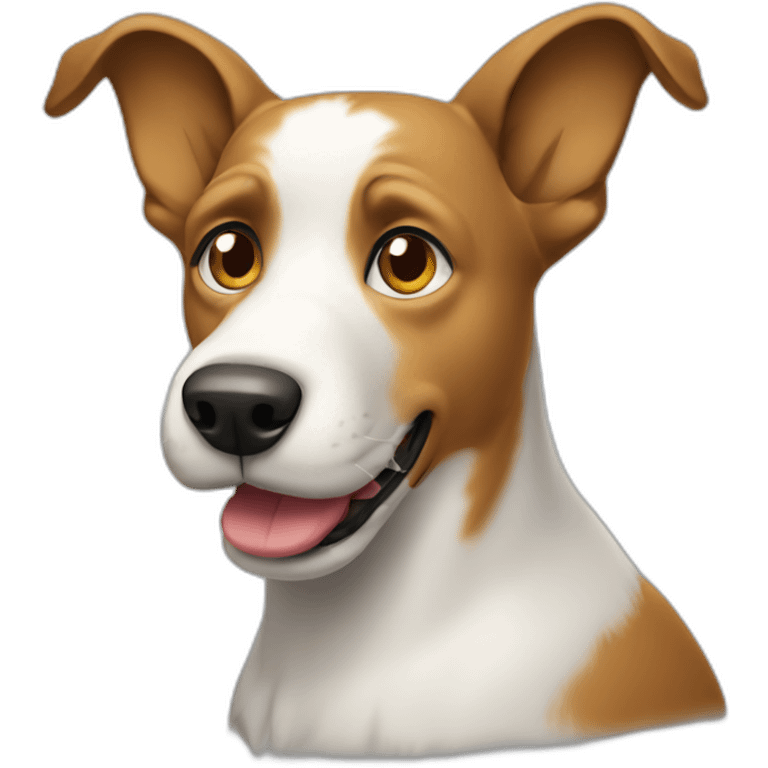 Dog using Apple Mac computer emoji