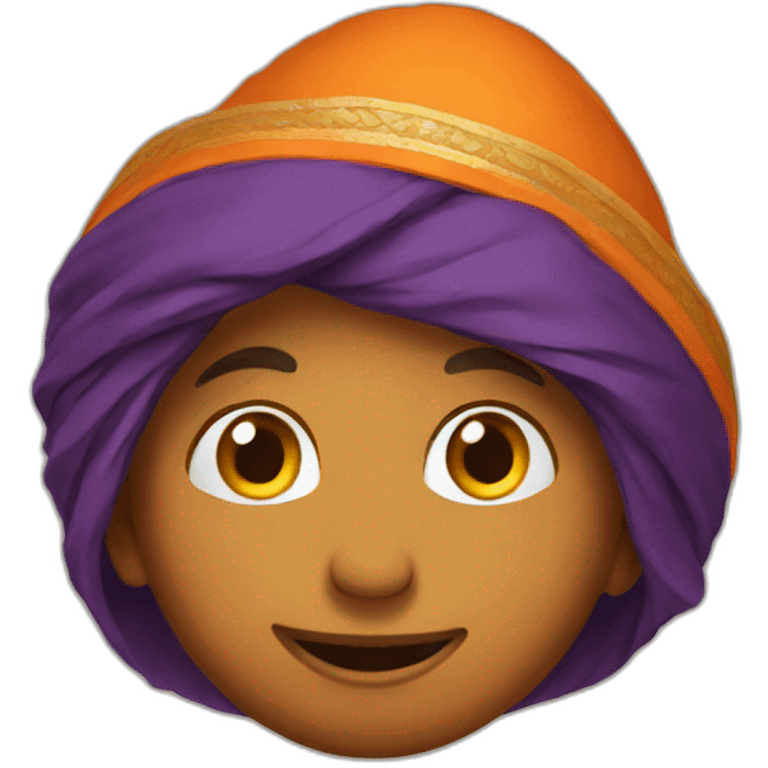 India with saffron hat emoji